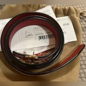 CHRISTIAN LOUBOUTIN baby pink Leather Belt with iconic red interior. Christian Louboutin | Accessories | Christian Louboutin Baby  main image 3